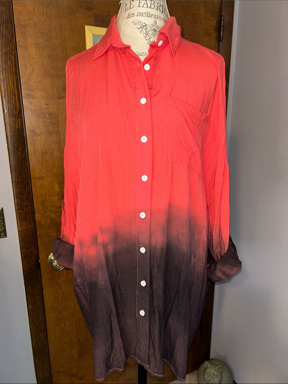 White Birch Ombre Button Down